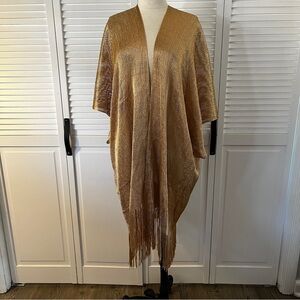 Shimmering Gold Fringe Kimono
